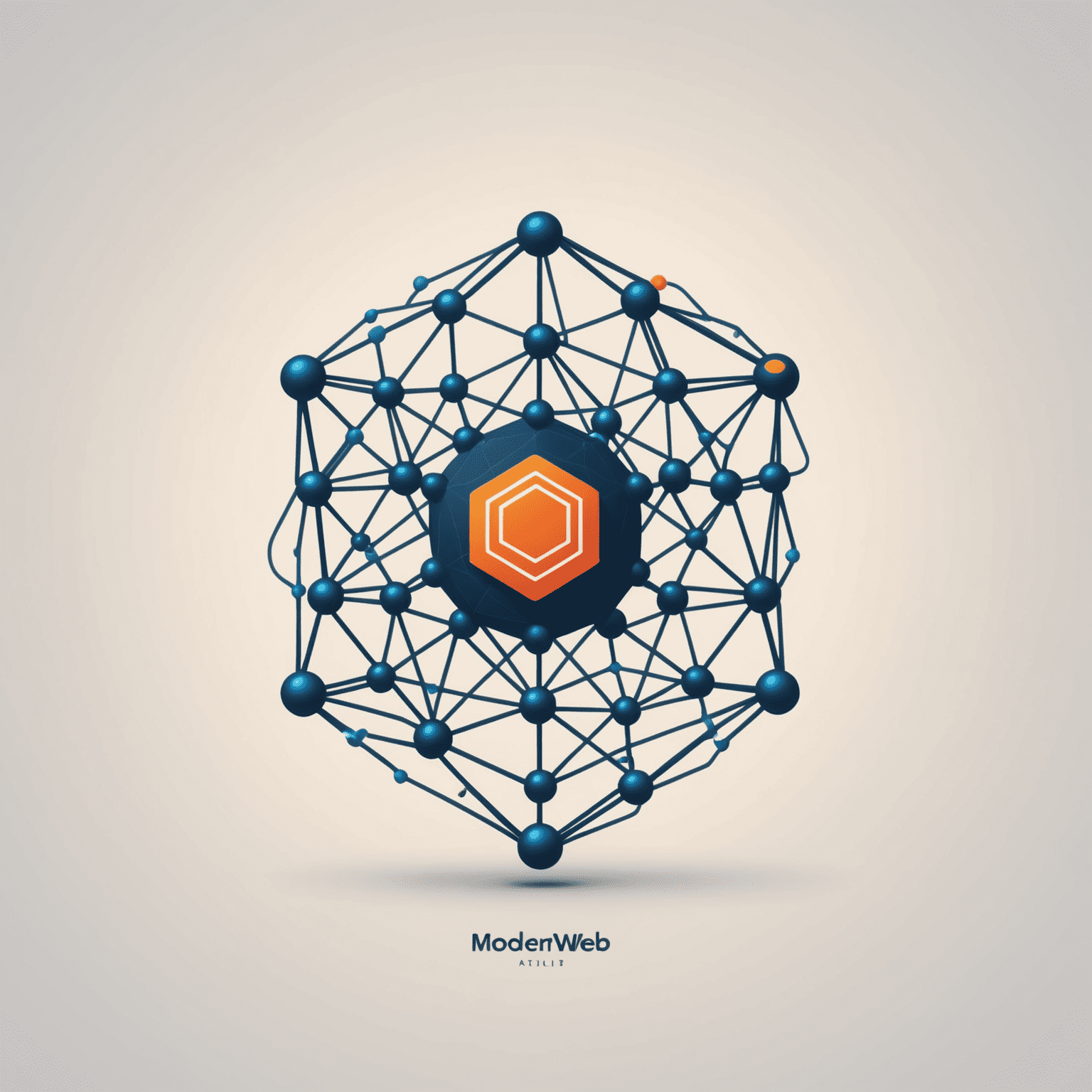 ModernWeb AI Logo - A sleek, minimalist design featuring interconnected nodes symbolizing AI and web development