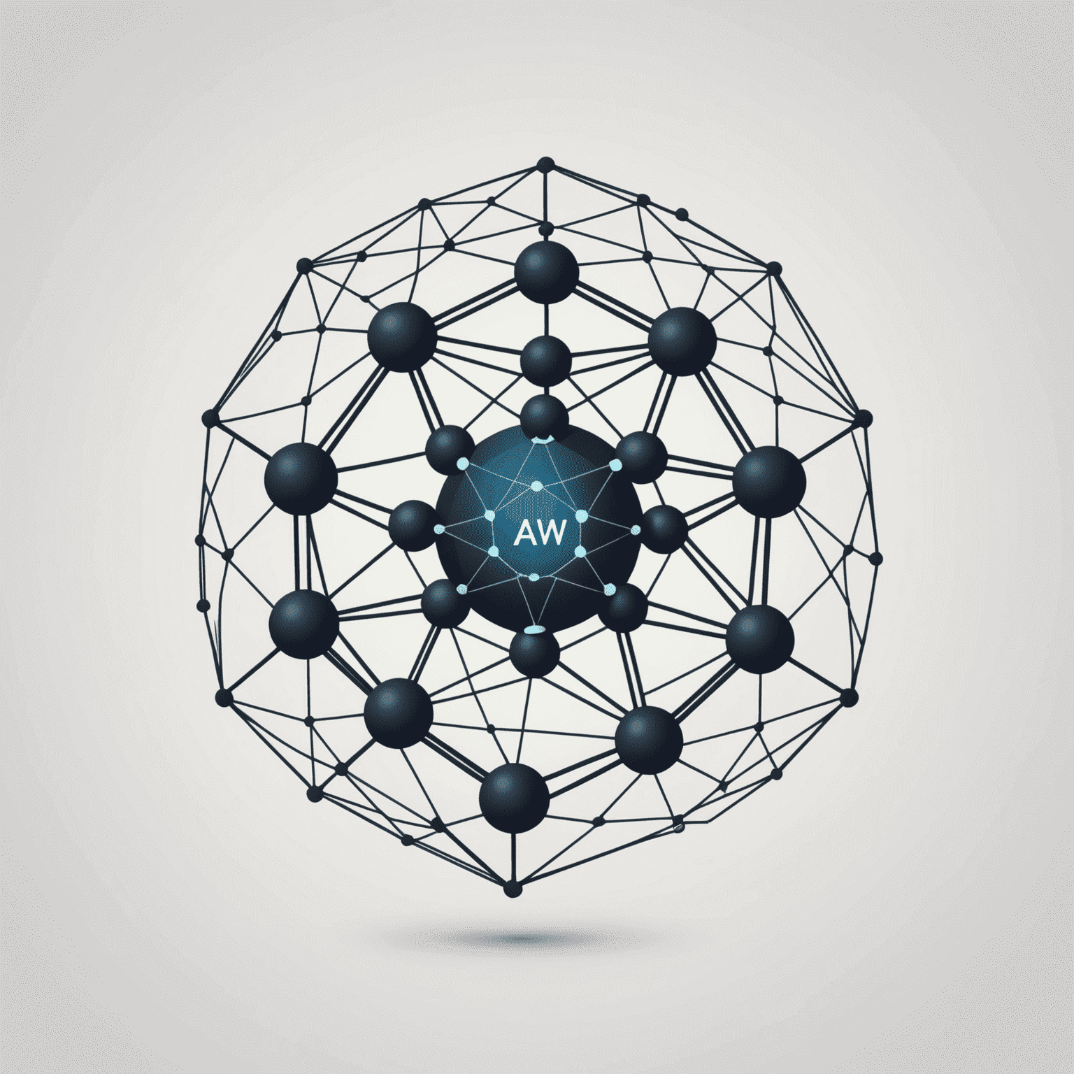 ModernWeb AI Logo - A sleek, minimalist design featuring interconnected nodes symbolizing AI and web development