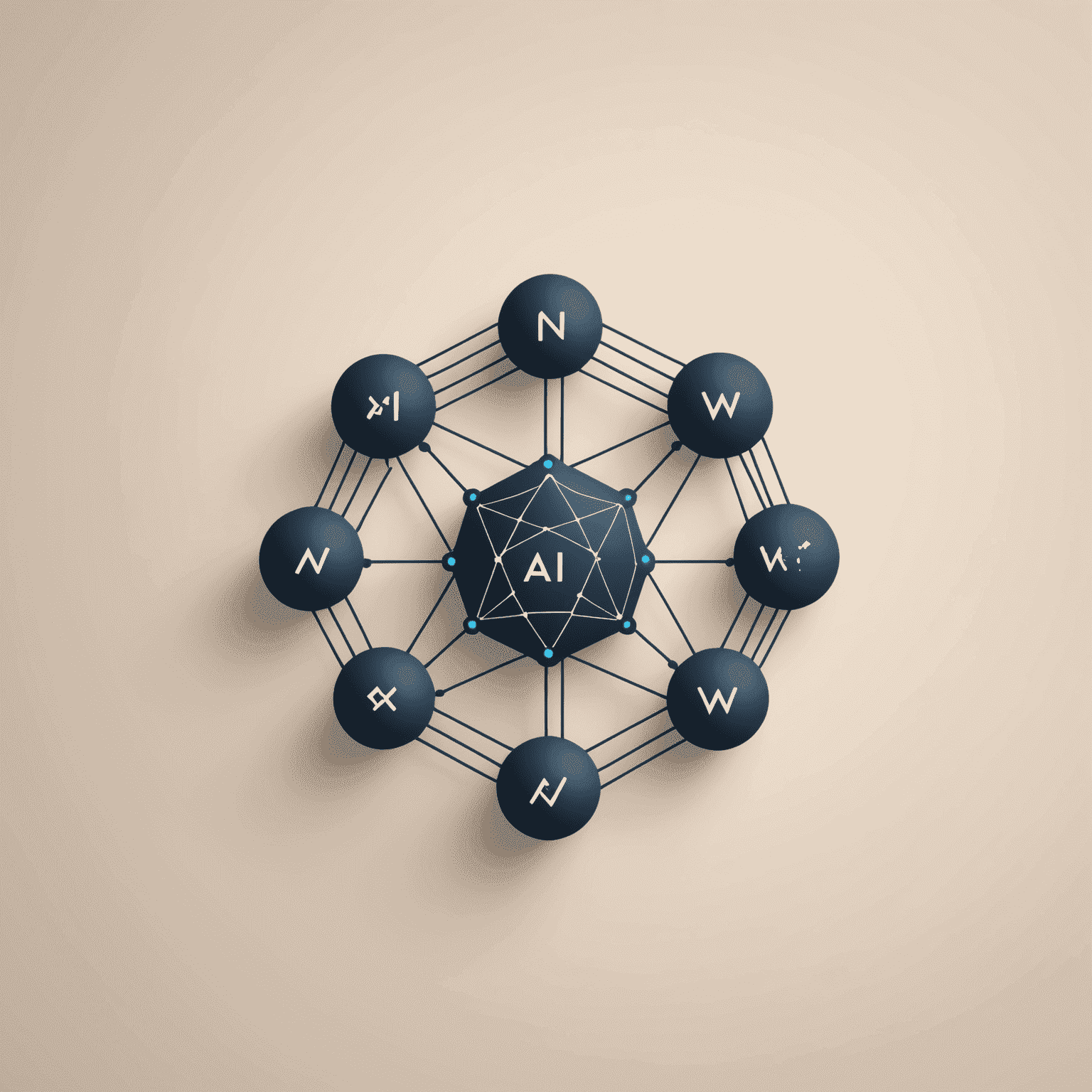 ModernWeb AI Logo - A sleek, minimalist design featuring interconnected nodes symbolizing AI and web development