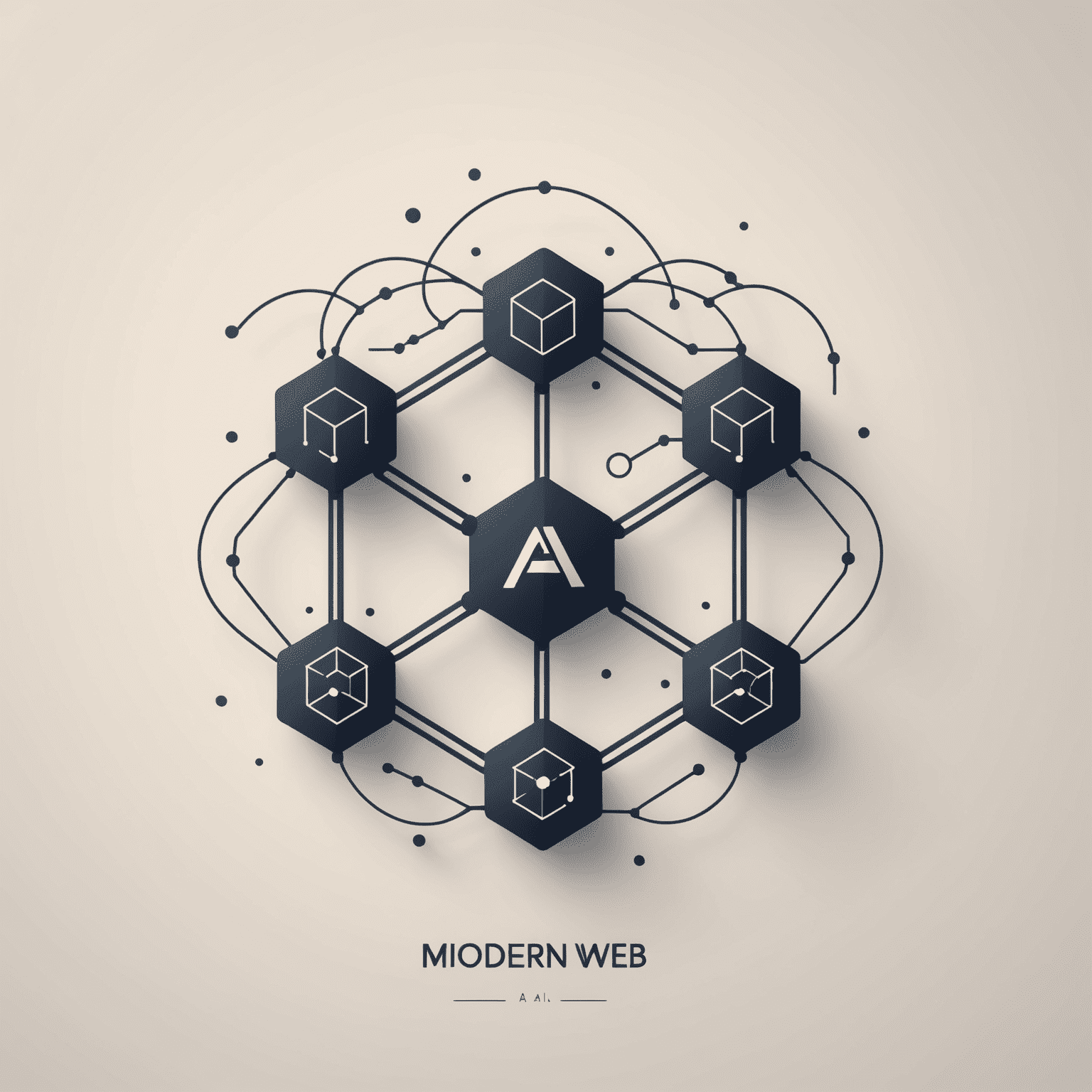 ModernWeb AI Logo - A sleek, minimalist design featuring interconnected nodes symbolizing AI and web development